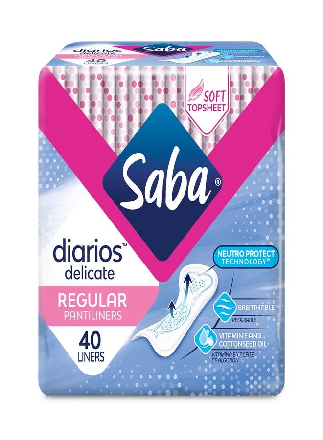 Saba Kombucha Saba Diarios Long Liners for Daily Use, Breathable Pantiliners, 400 Count (10 Packs of 40) - Image 1